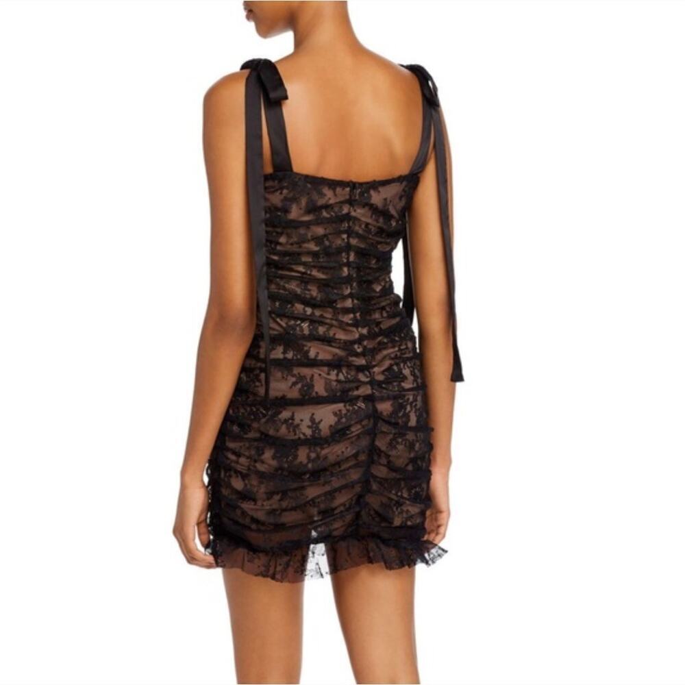 EUC $225 For Love & Lemons Black Lace Tie Sleeve Dolly Mini Dress - Picture 6 of 11